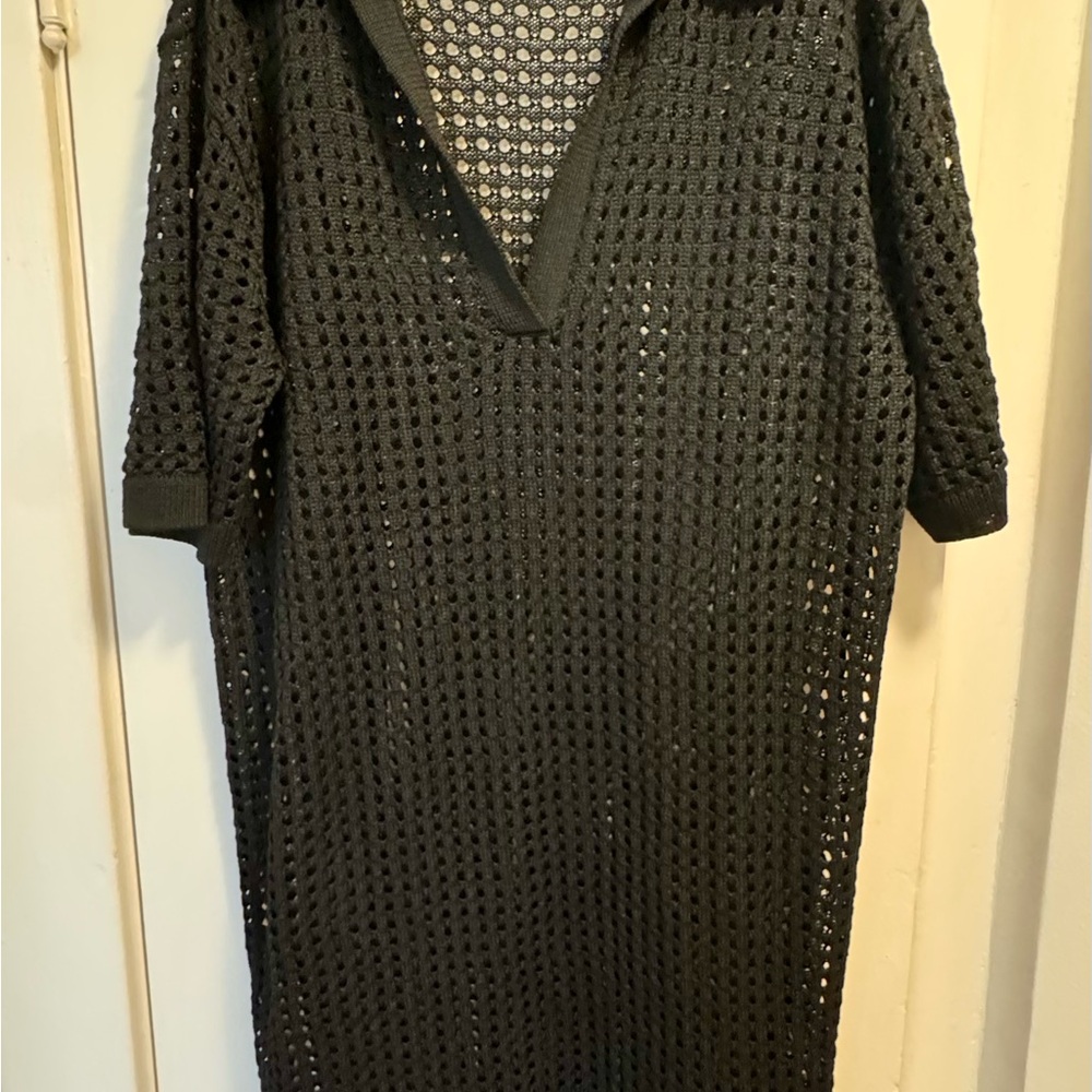 H&M Black Crochet Maxi Dress